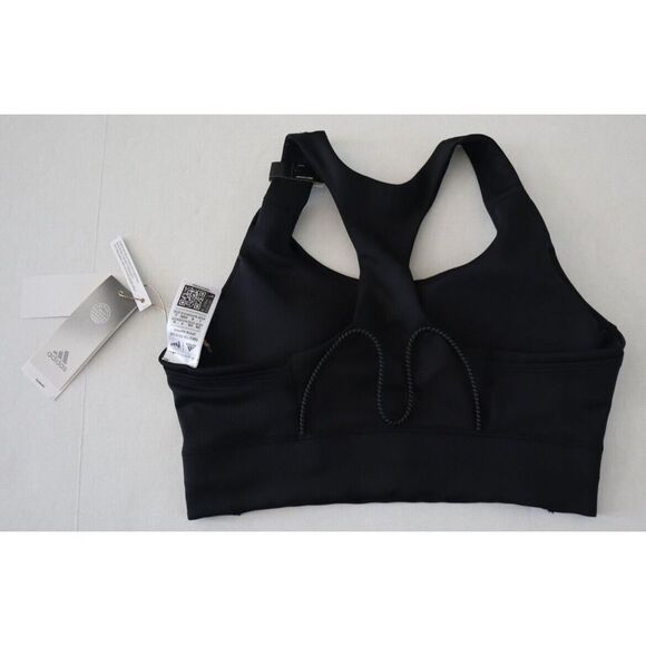 adidas HL6132 Womens Sz M 38/40 D-DD Black Running Medium-Support Pocket Bra $55 - Picture 2 of 4